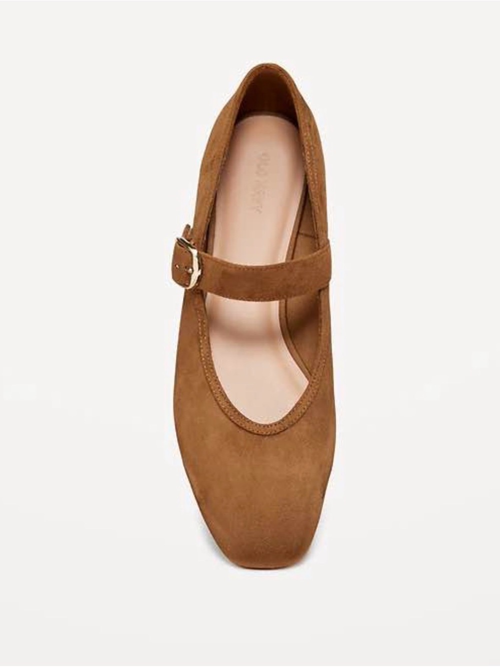 Old Navy Tan Suede Mary Jane Flats with Buckle